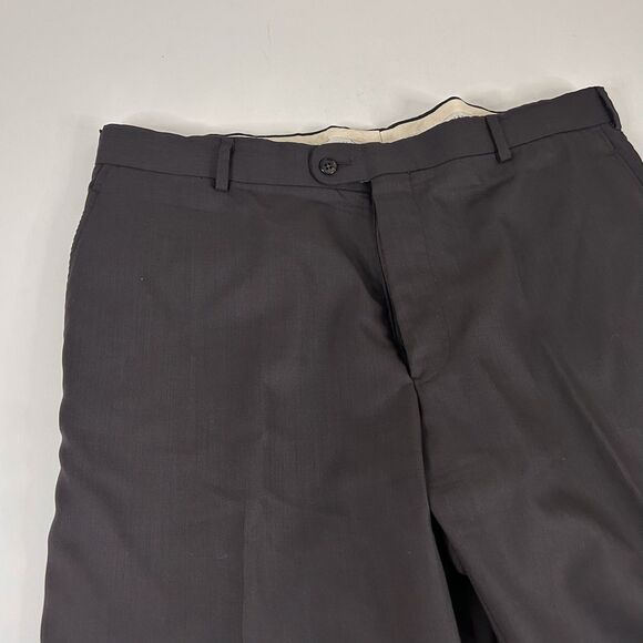 Joseph Abboud 48R Suit 40x30 Flat Front Brown Guabello Wool Two Button Vented - Picture 11 of 13